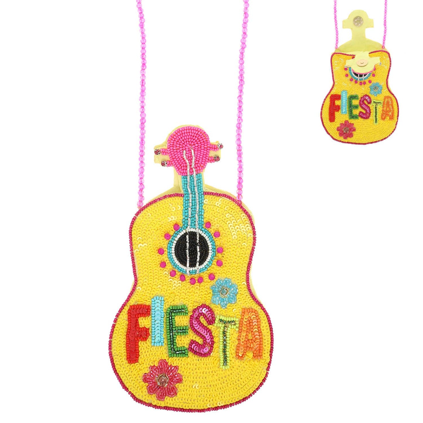 "Fiesta" Acoustic Guitar Crossbody Bag with Decorative Strap