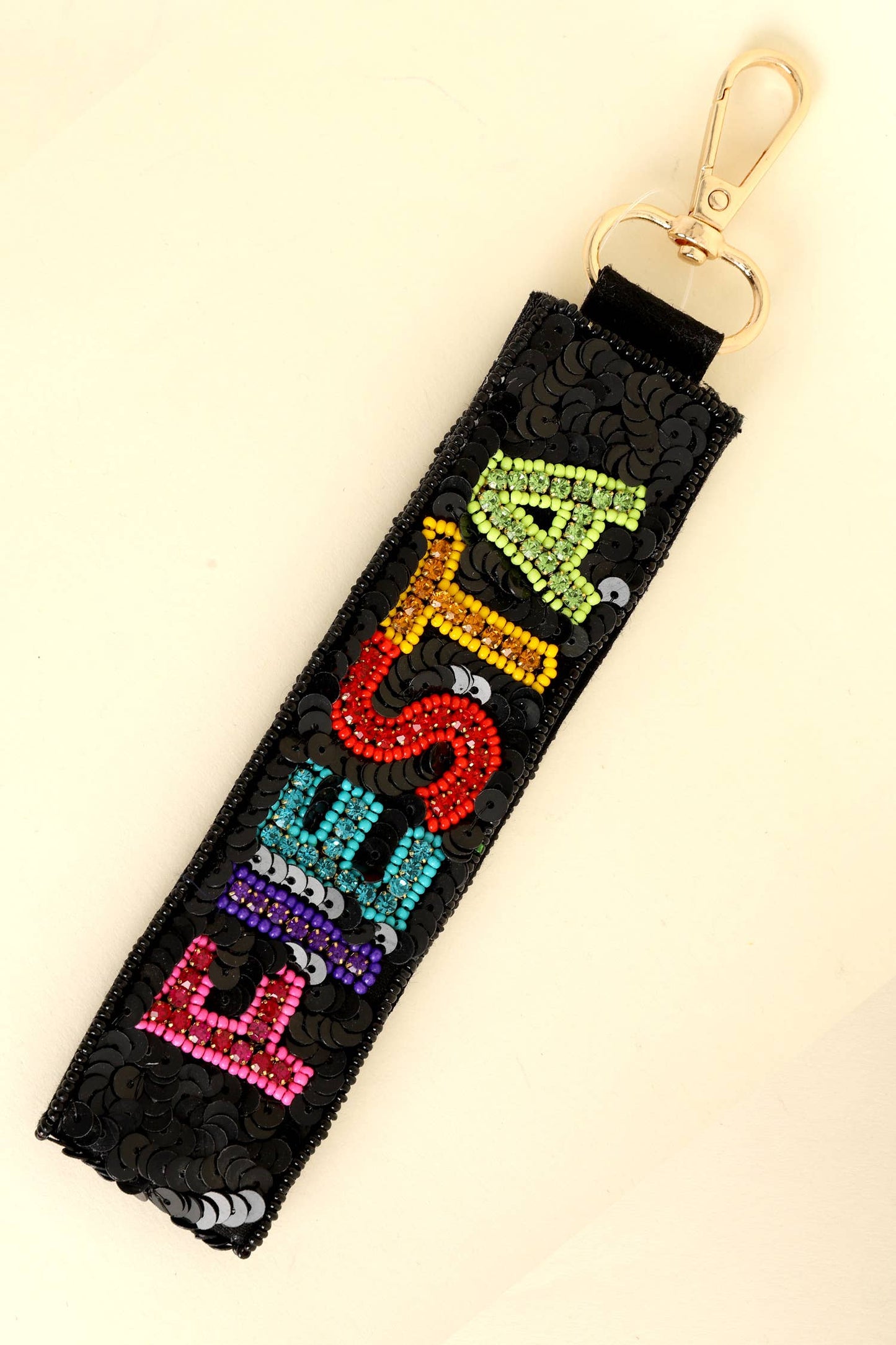 Fiesta Long Strip Seed Beaded Sequins Keychain