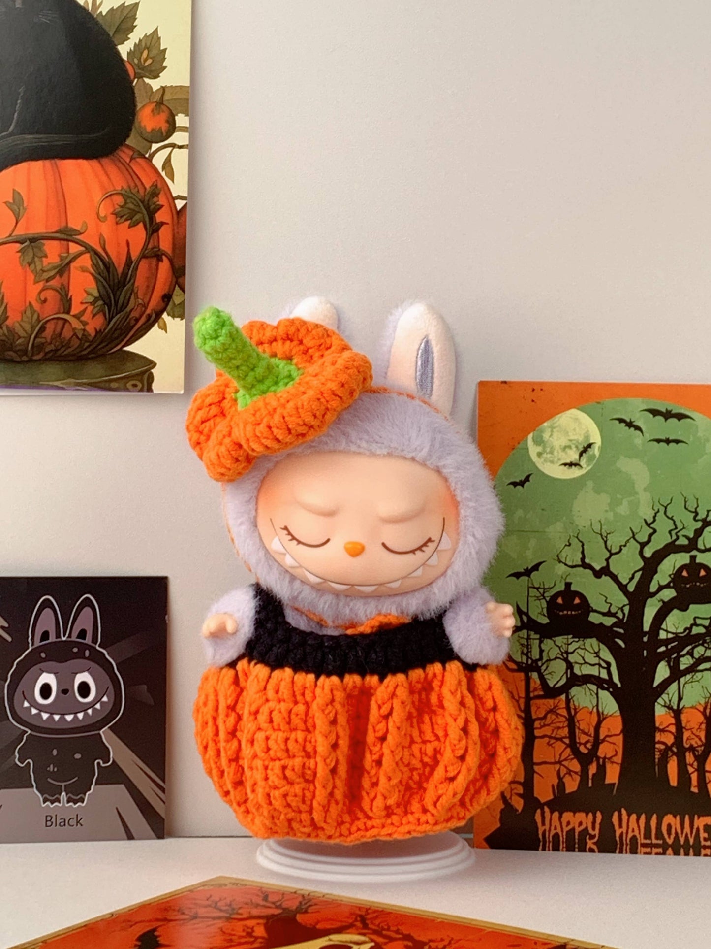 Crochet Halloween Labubu Outfit, holiday decoration