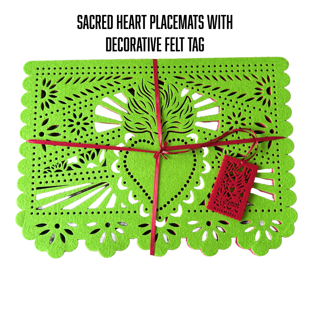 Double-sided Felt "Papel Picado" Placemat Sets (Florals)