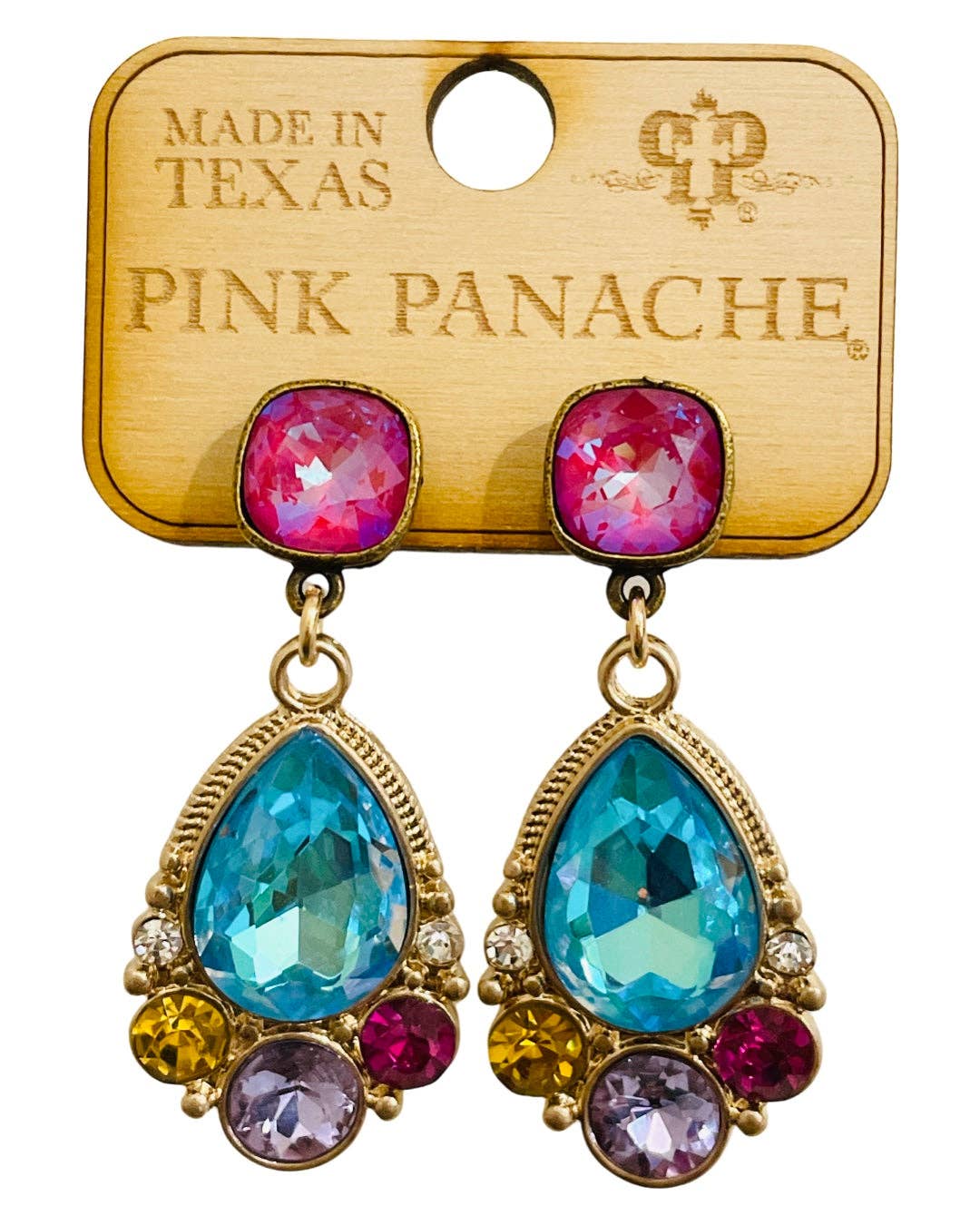 Fancy teardrop rhinestone earring with Austrian crystal - LC