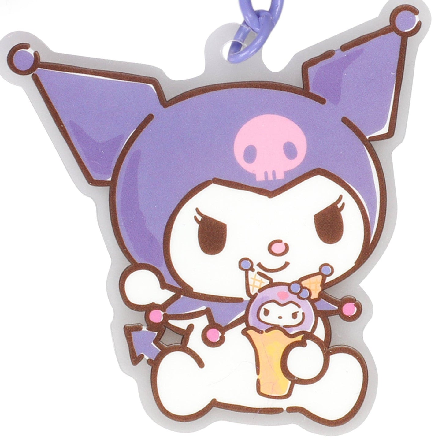 Kuromi Multi-Charm & Pom Pom Keychain