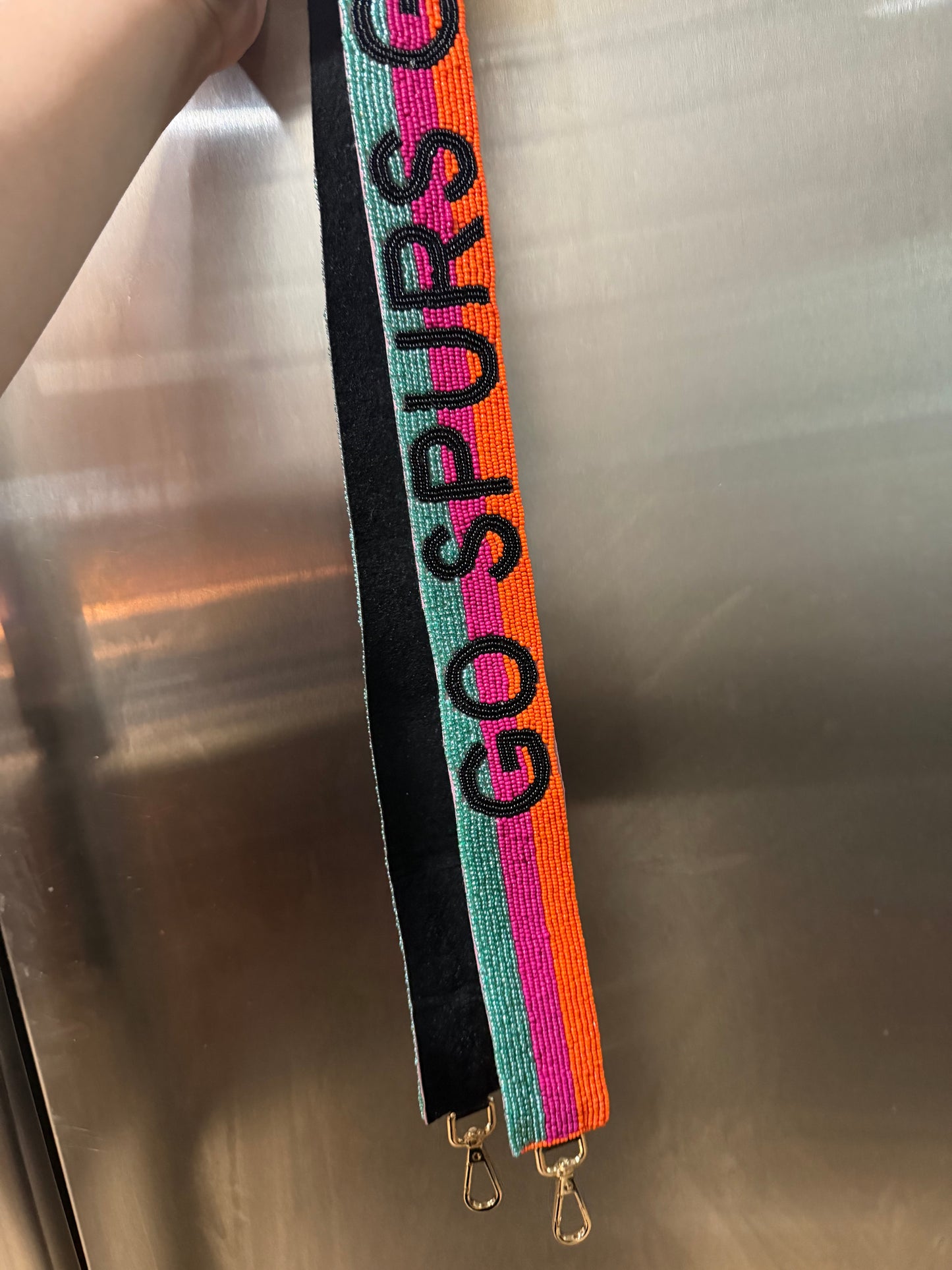 Spurs beaded purse strap