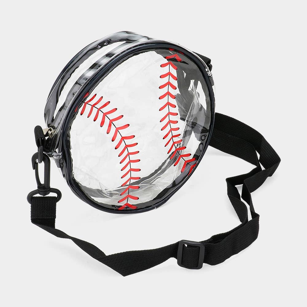 Baseball Transparent Round Crossbody Bag
