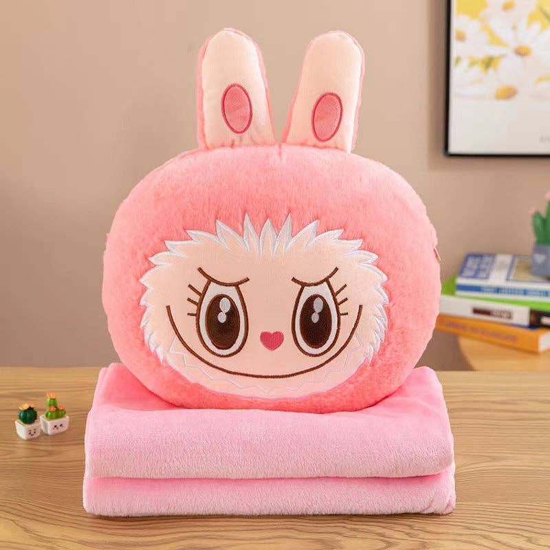 Labubu pillow throw blanket 2pcs set