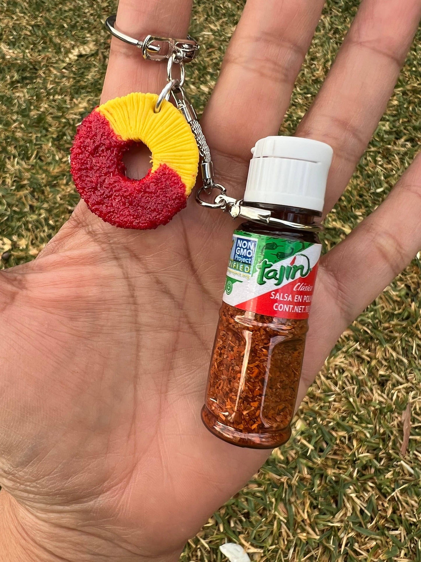 Tajin with piña with chamoy charm