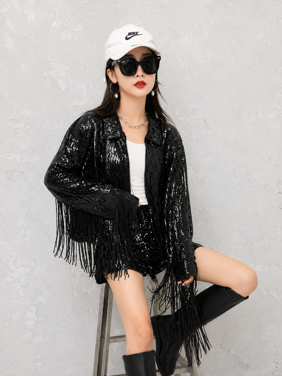 Sequin Black Dolly Jacket (one size)