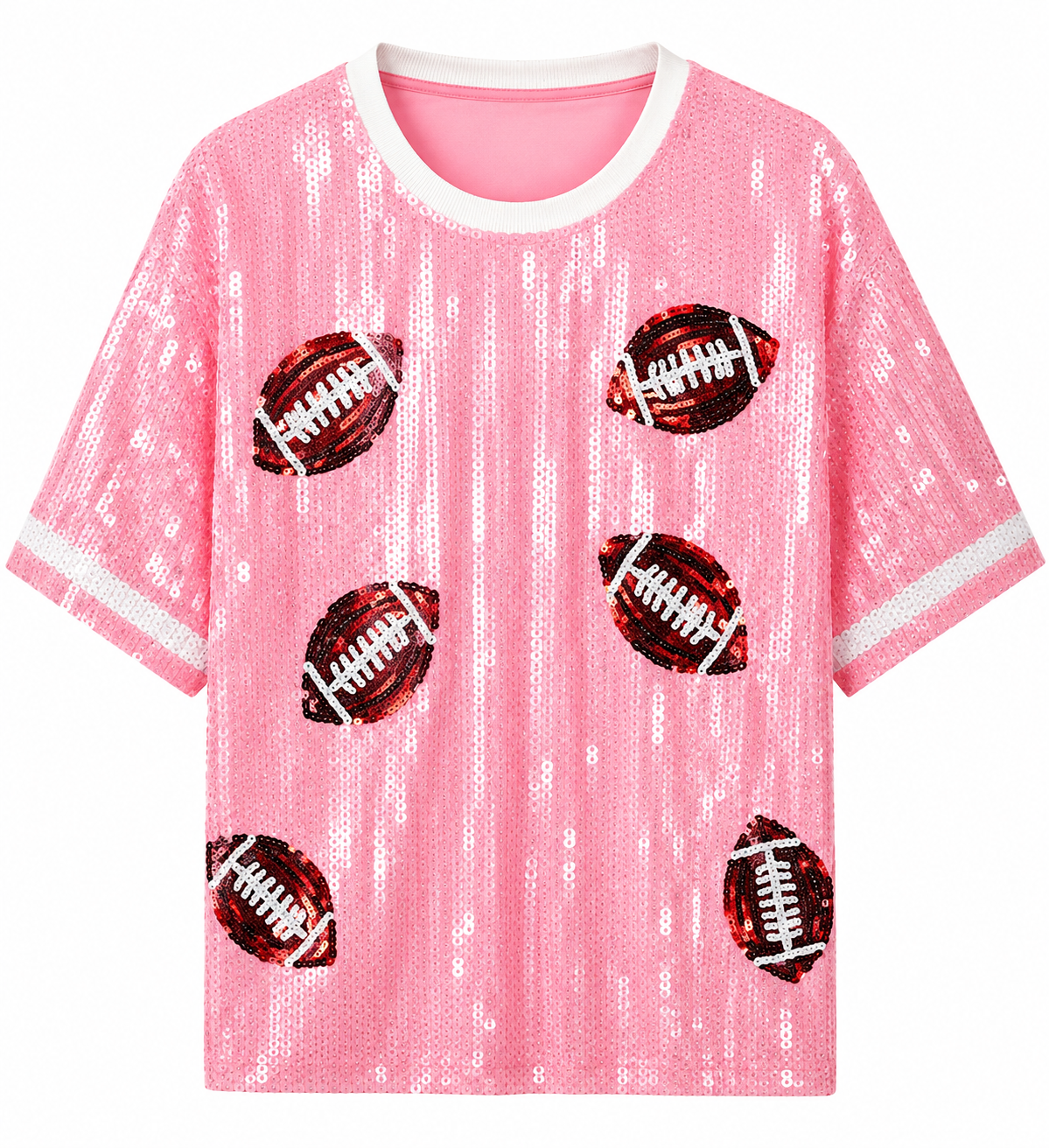 Sequin Pink football top (one size) fits small medium large