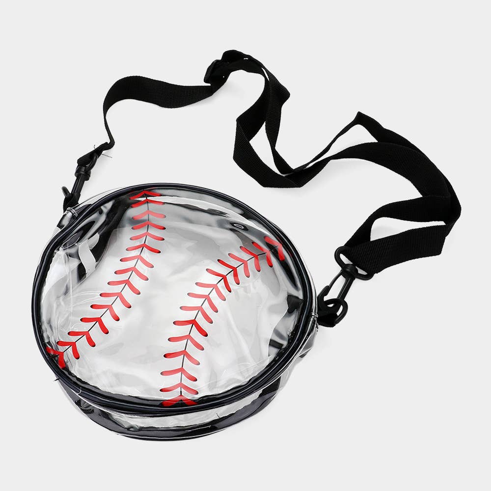 Baseball Transparent Round Crossbody Bag