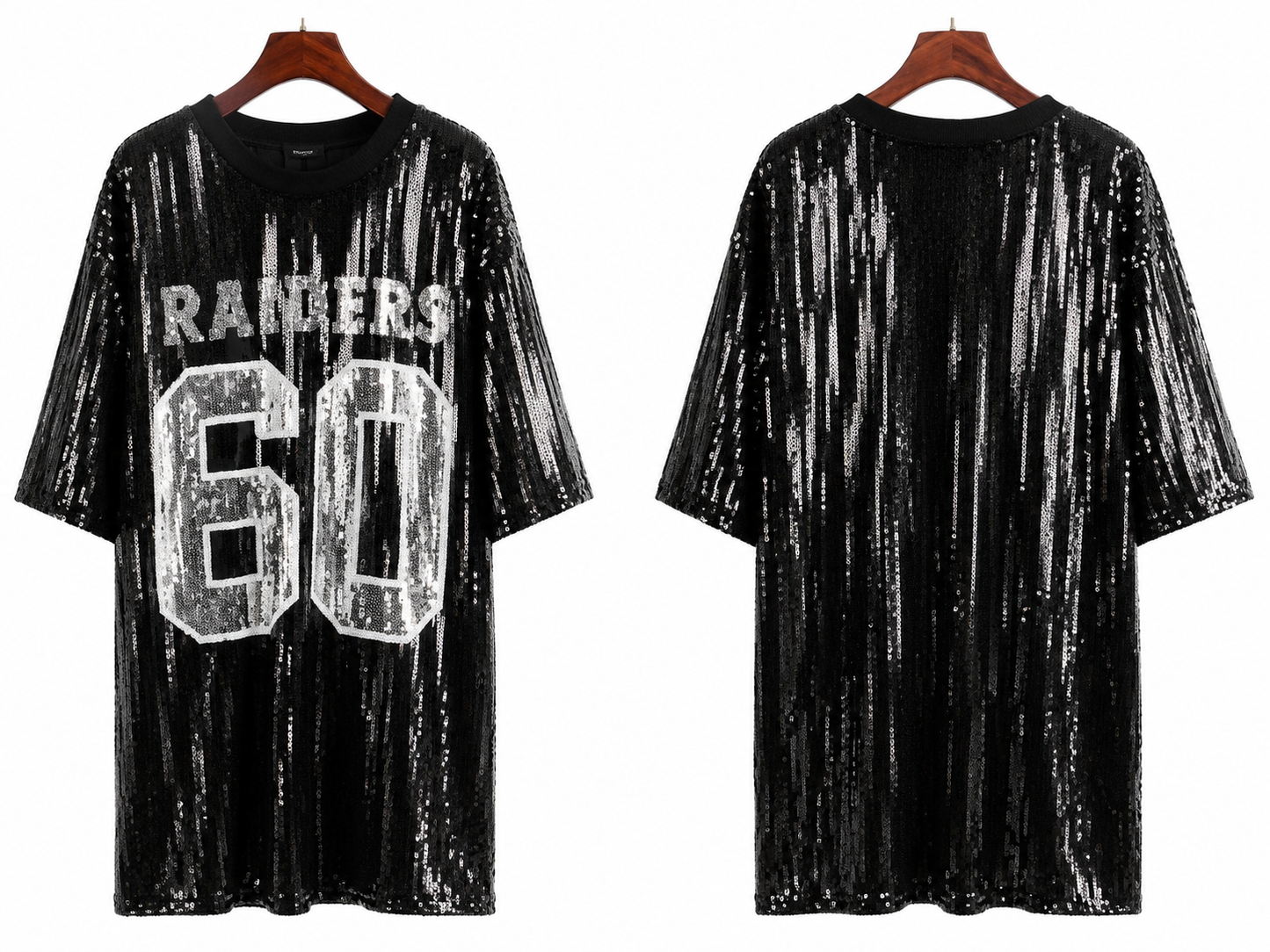Raiders sequin black dress (onesize) fits small medium large