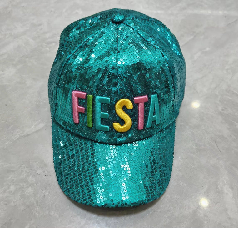 Turquoise Sequin Fiesta hat