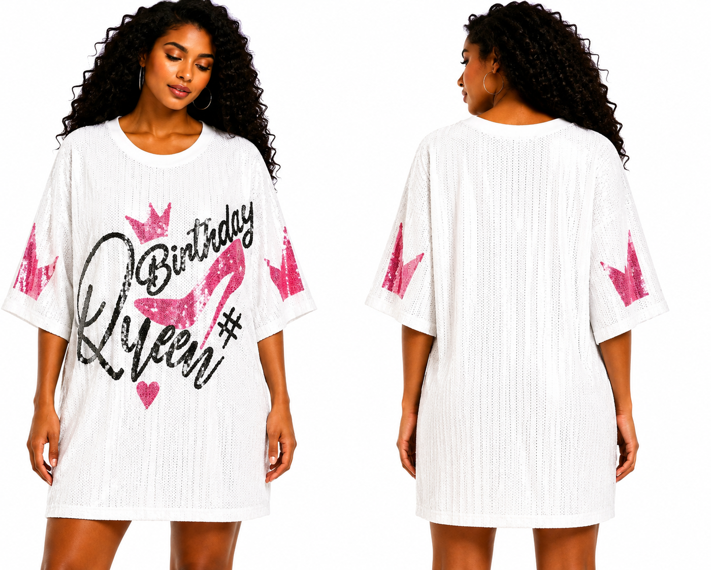 Birthday Queen dress (white) one size fits small medium large