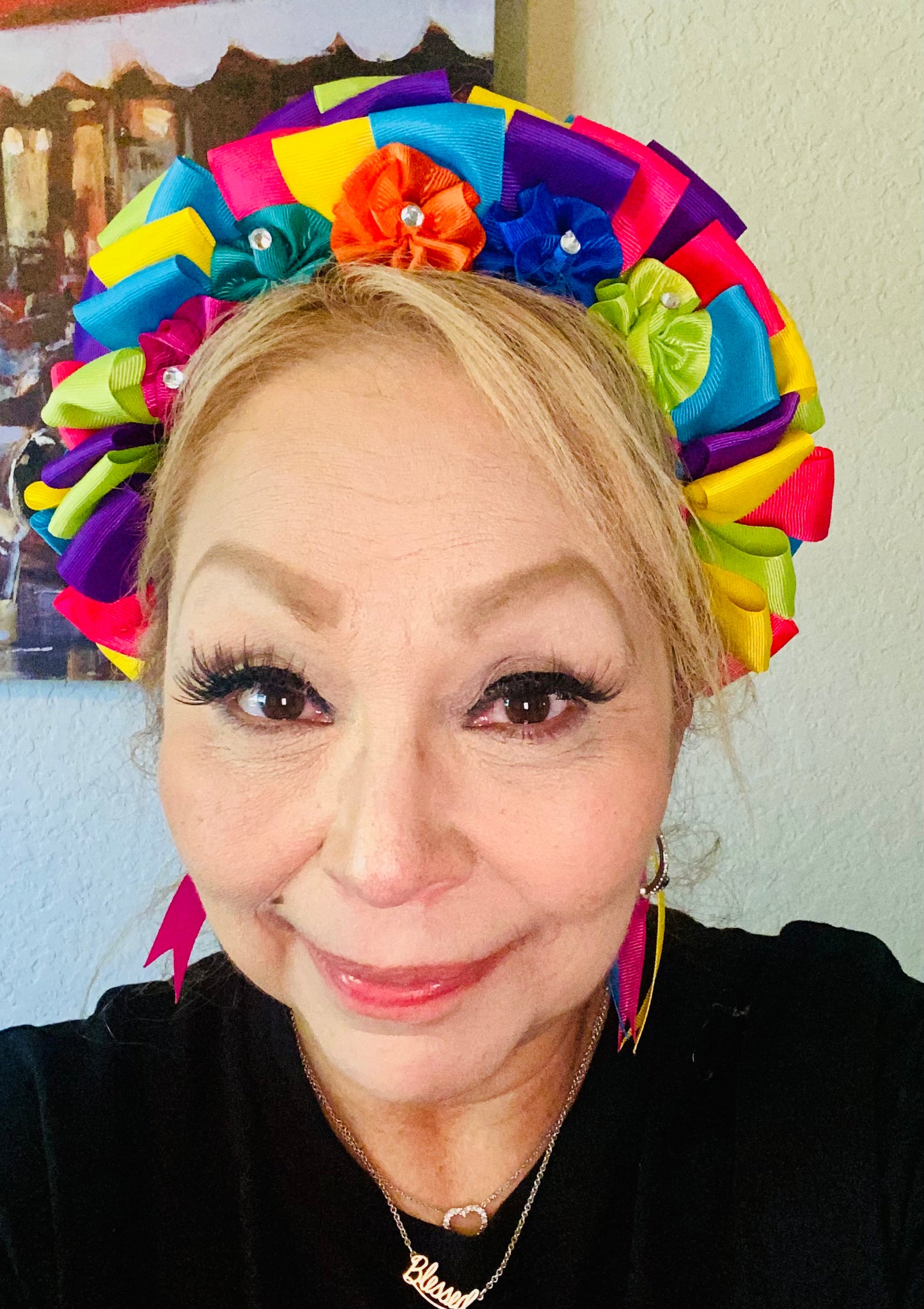 Colorful Fiesta Headpiece w/ Rhinestones