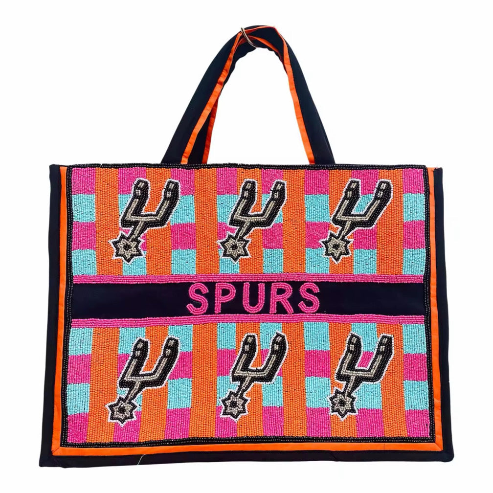 Beaded Spurs tote zipper