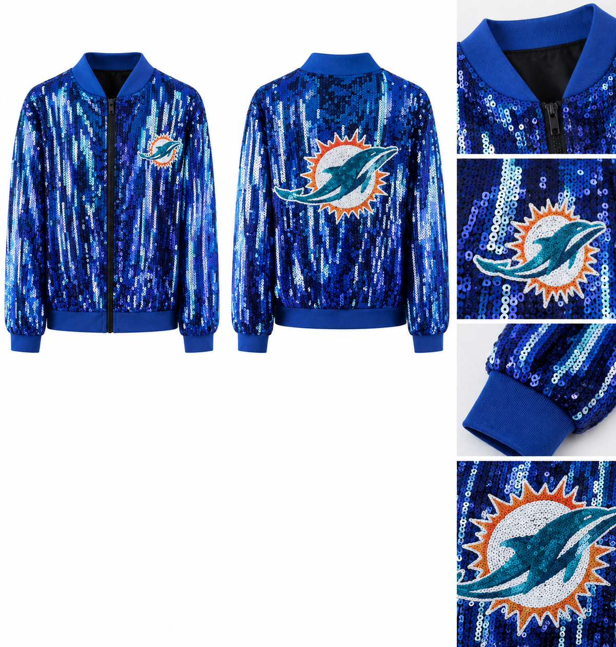 Miami Dolphin sequin jacket (onesize size) fits small medium large