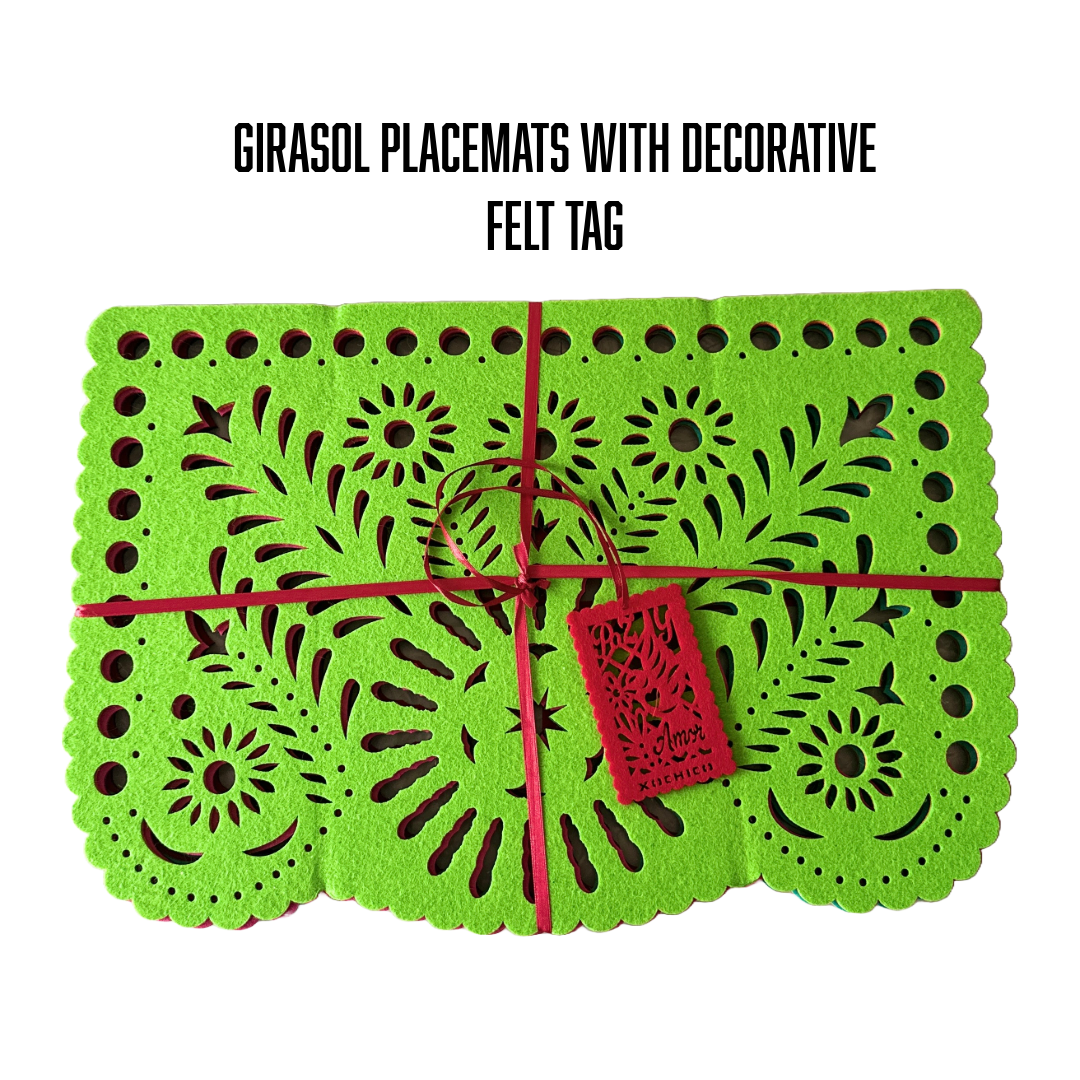 Double-sided Felt "Papel Picado" Placemat Sets (Florals)