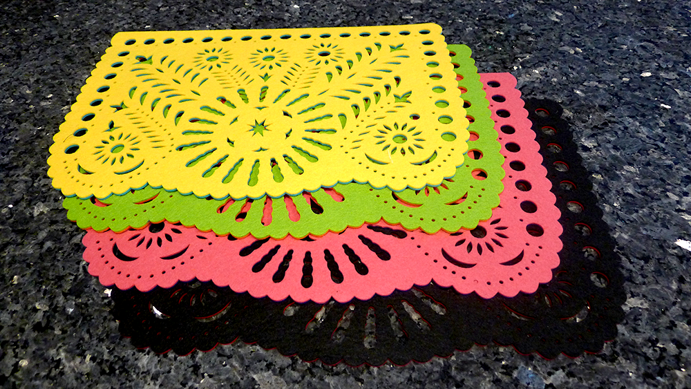 Double-sided Felt "Papel Picado" Placemat Sets (Florals)