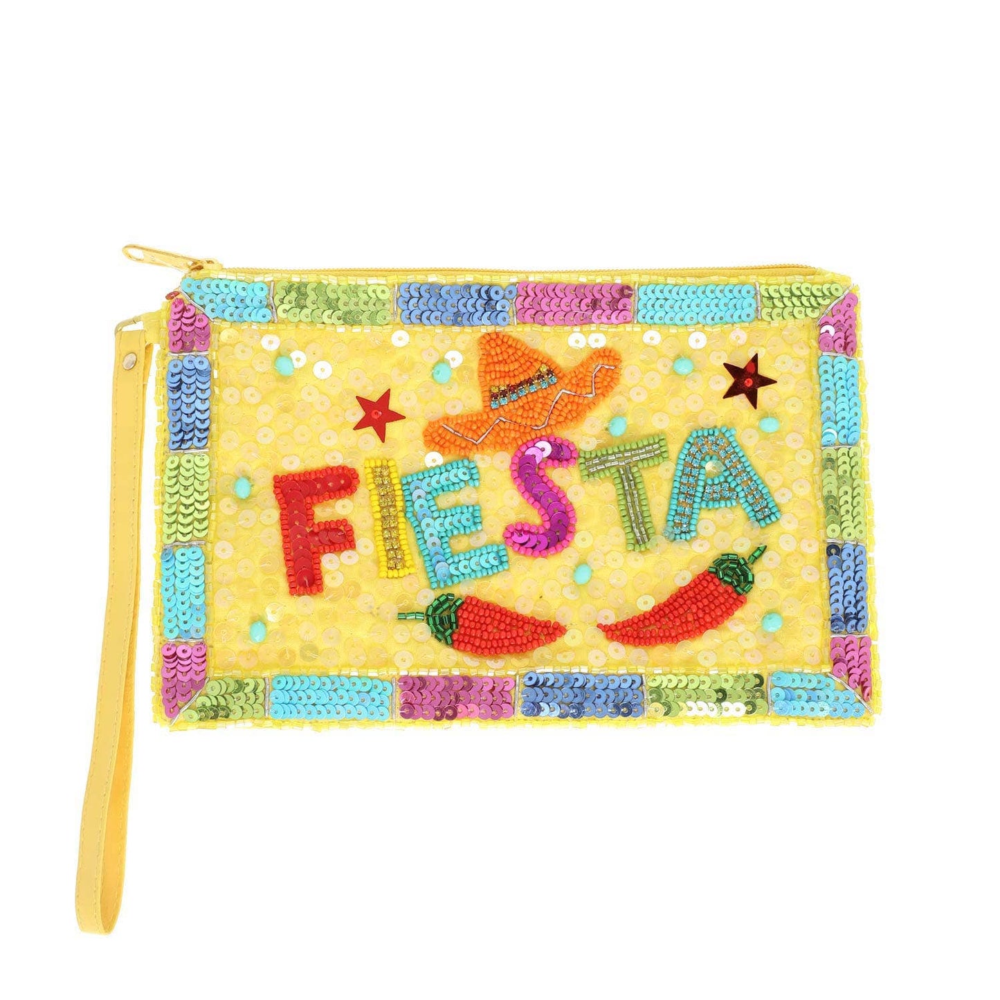Cinco De Mayo Fiesta Beaded Wristlet Coin Bag