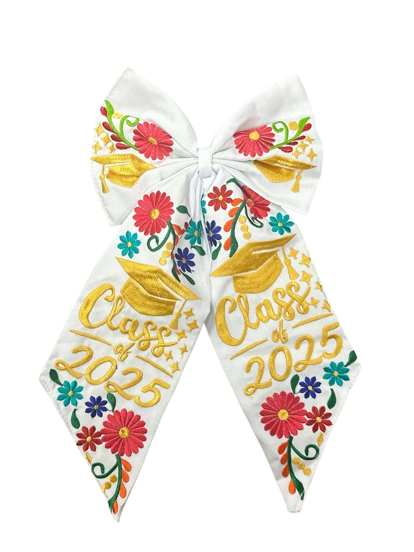 Long Graduation Embroidered bow