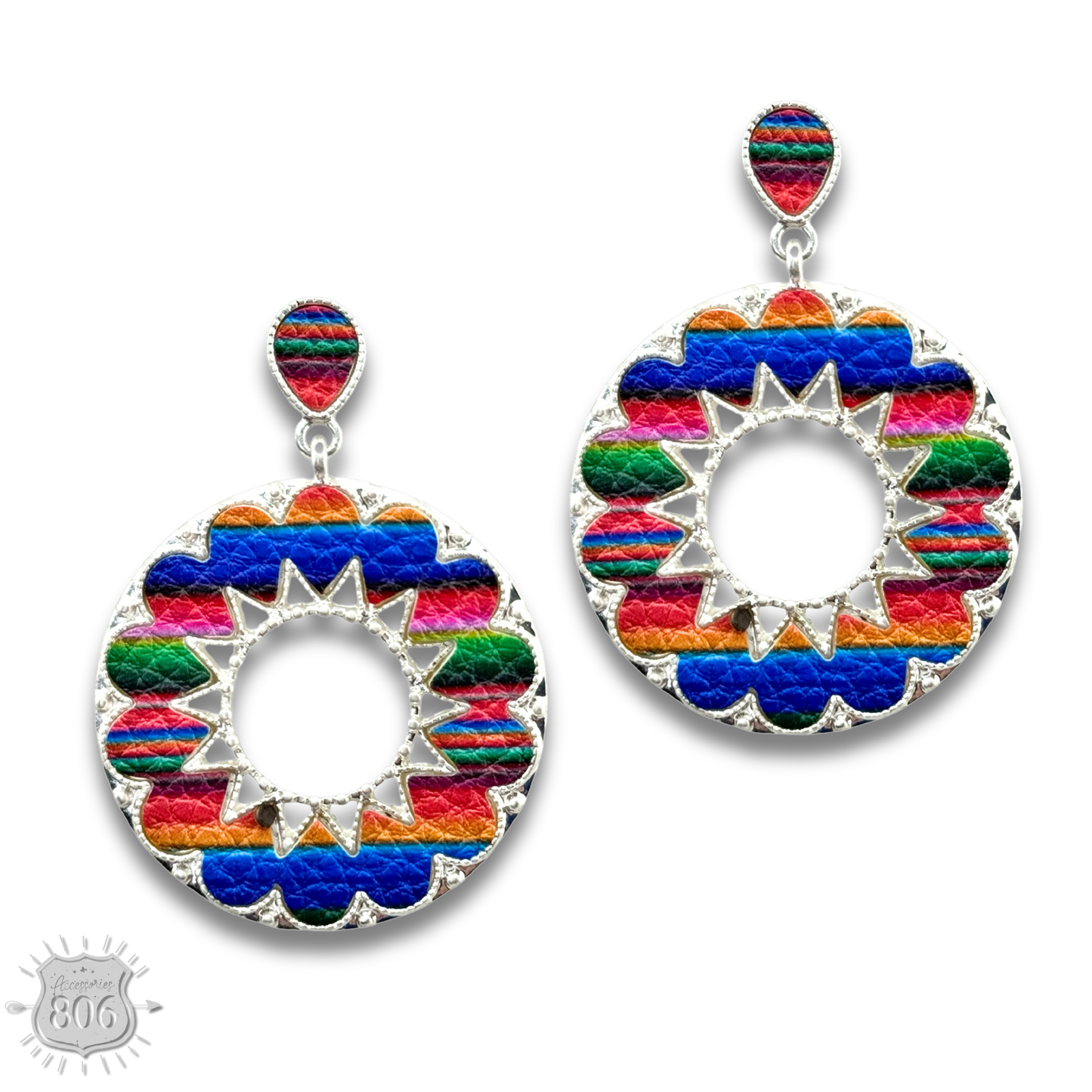 Round serape earring