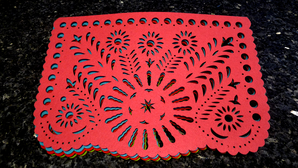 Double-sided Felt "Papel Picado" Placemat Sets (Florals)