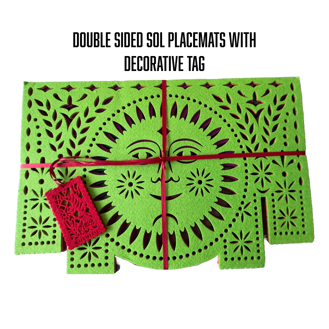 Double-sided Felt "Papel Picado" Placemat Sets (Florals)