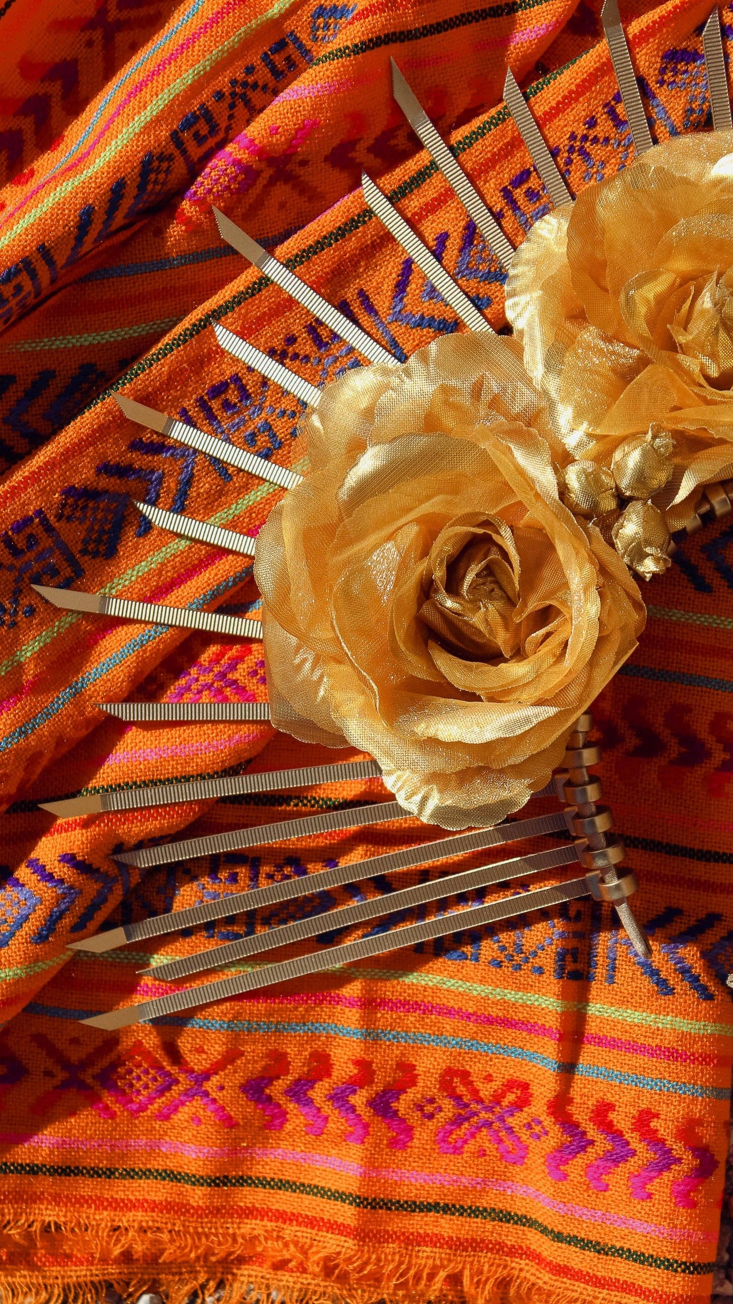 Day of the Dead Flower Crown - Gold