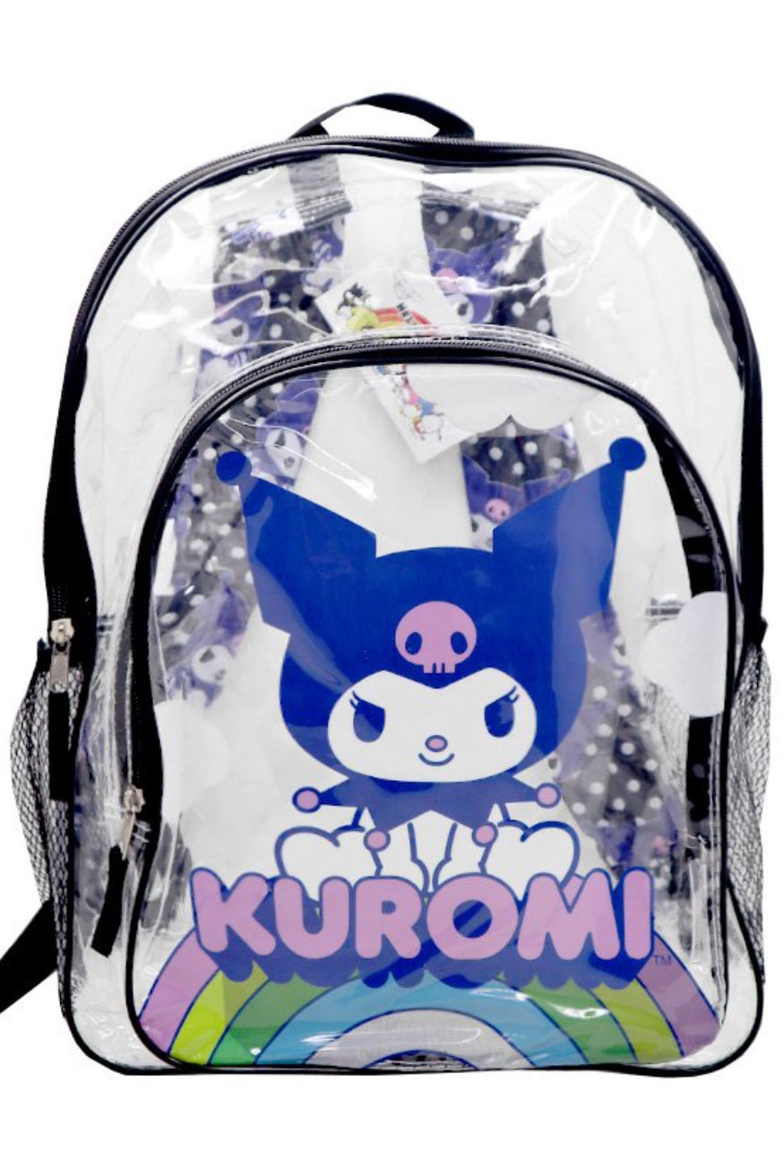 SANRIO KUROMI 16" TRANSPARENT BACKPACK