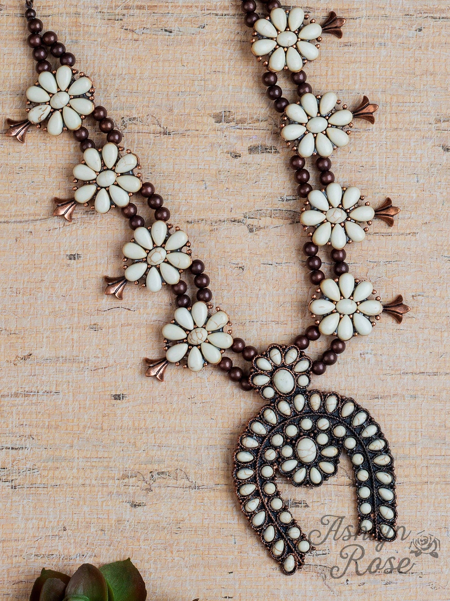 Get A Wiggle On White Cream Squash Blossom with Copper