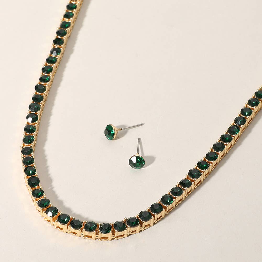 Rhinestone Tennis Chain Necklace