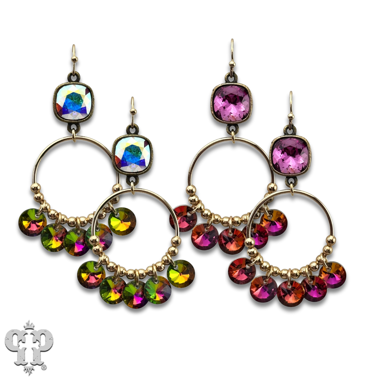 Rhinestone drops earring with Austrian crystal