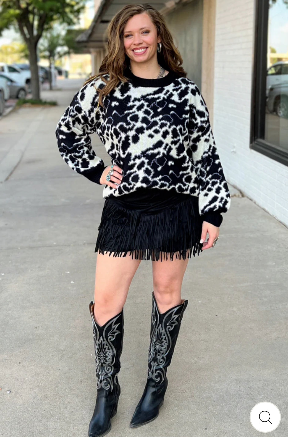 Fort Worth Fringe Skirt Black