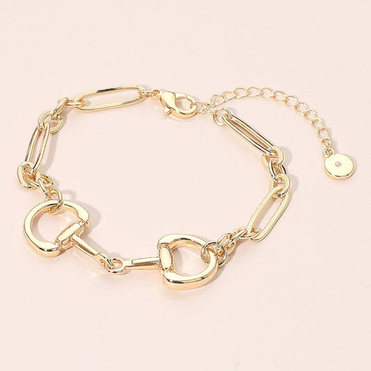 Metal Horsebit Link Bracelet