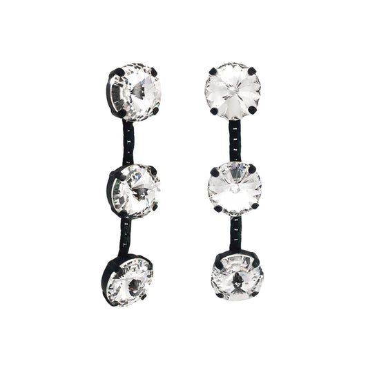 Freya Earrings in Smutt & Clear