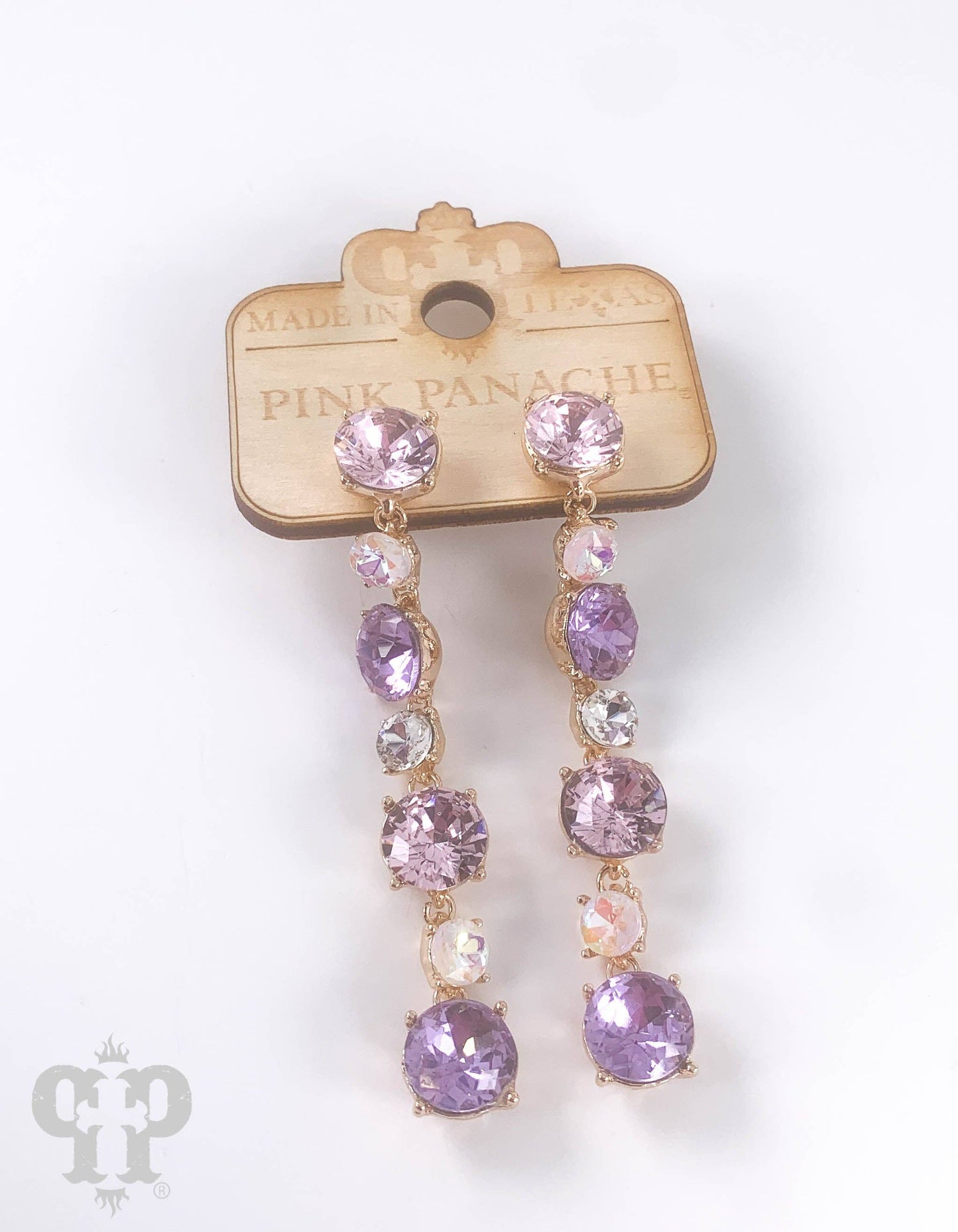 Multi-color rhinestone drop earring