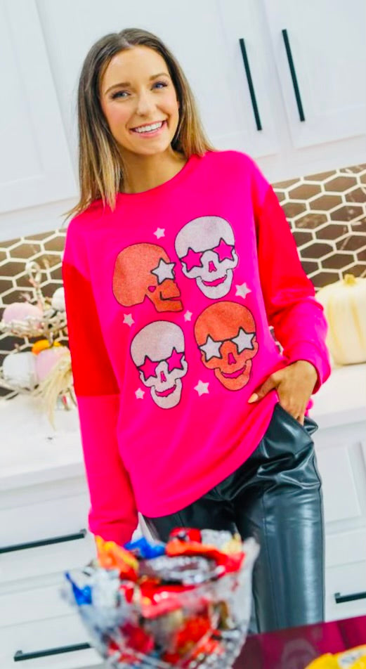 Glitter Skulls long sleeve top