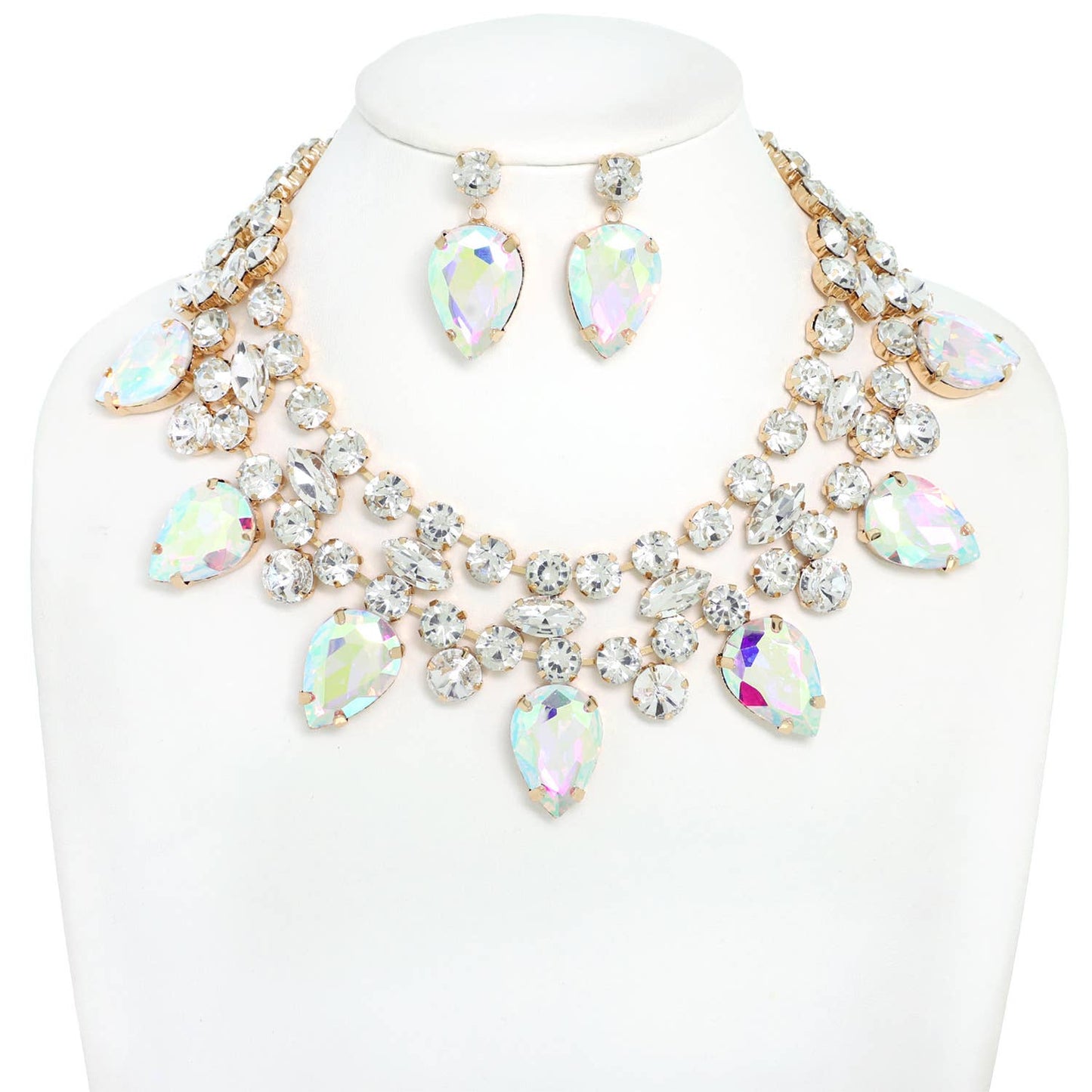 Christmas Lights Crystal Gemstone Necklace Set