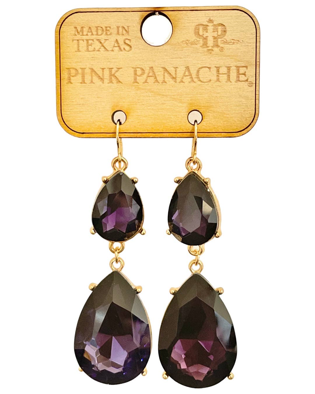 Rhinestone double teardrop earring - LC