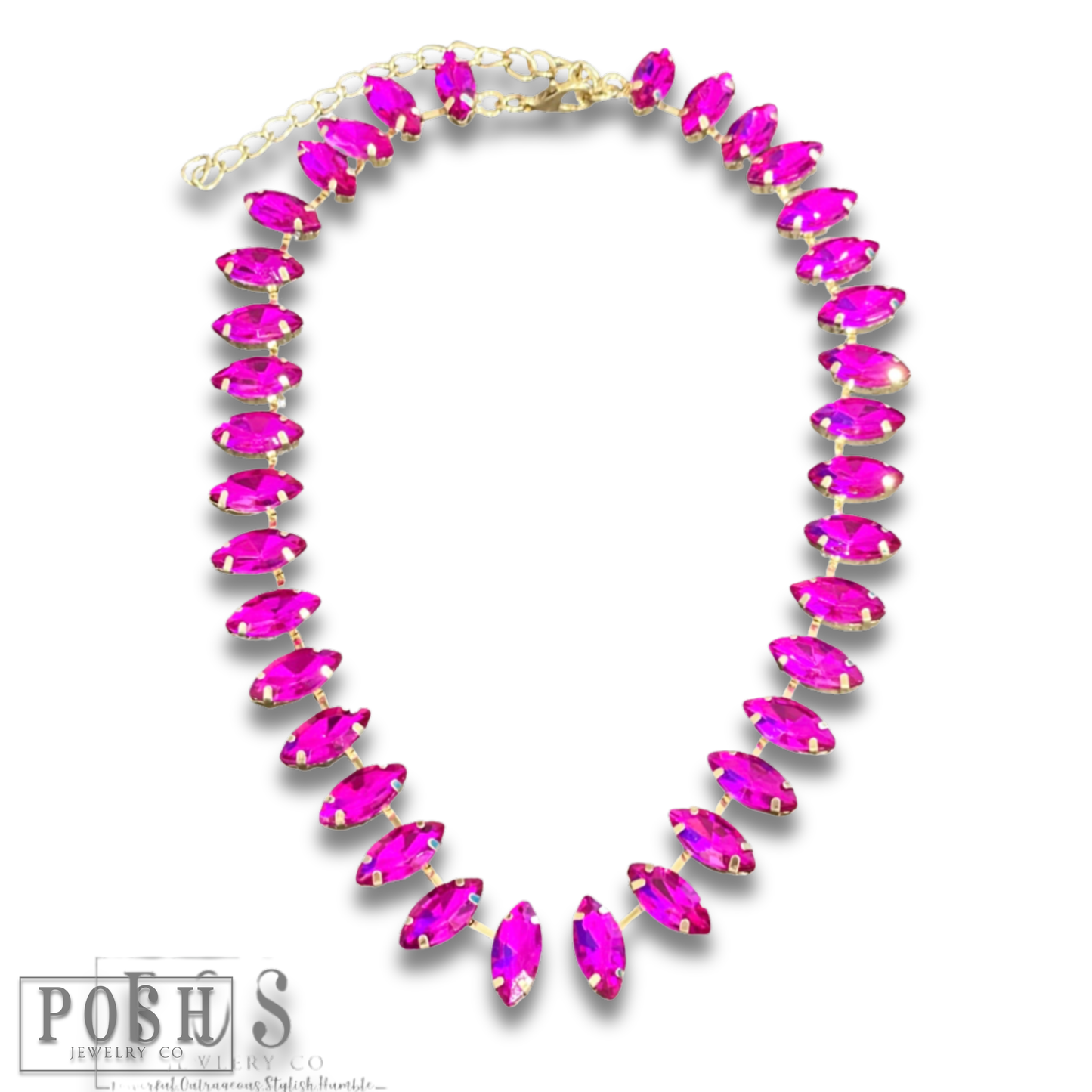 Marquise shape rhinestone necklace - LC