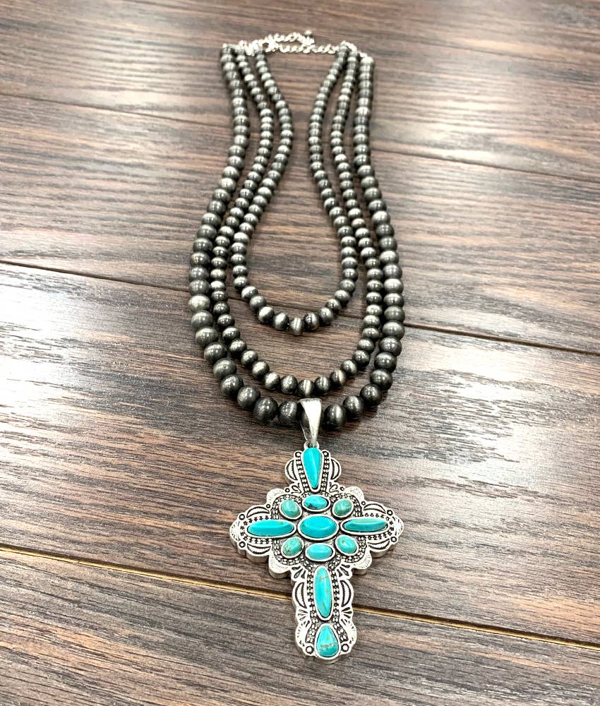 734564, Handmade Navajo Aztec Turquoise Necklace