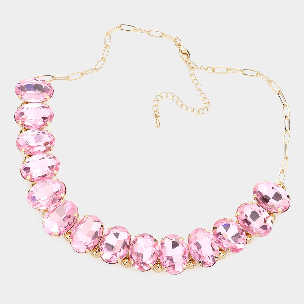 Oval Stone Evening Necklace