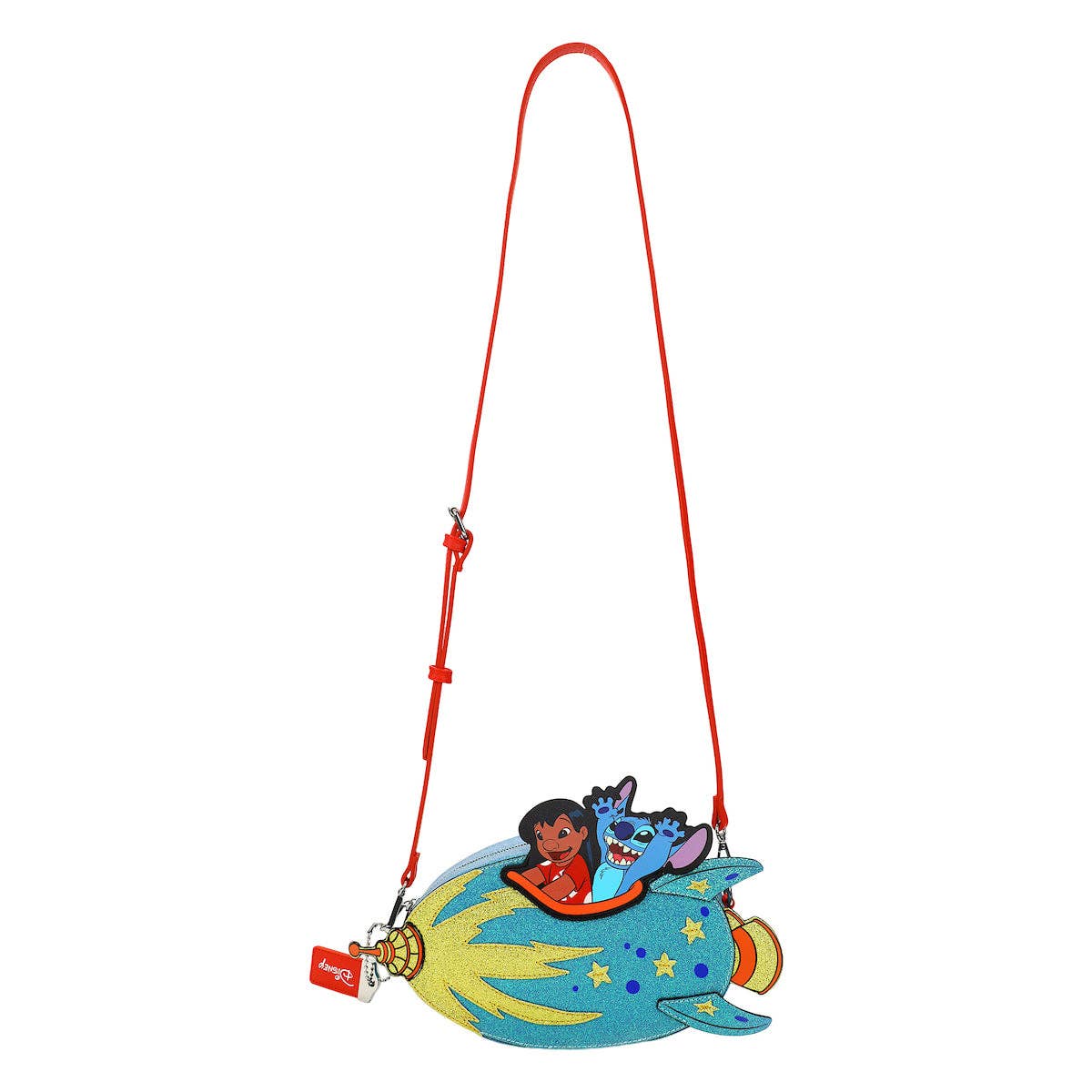 Lilo & Stitch Rocketship Women's Novelty crossbody bag With Glitter Fabric
