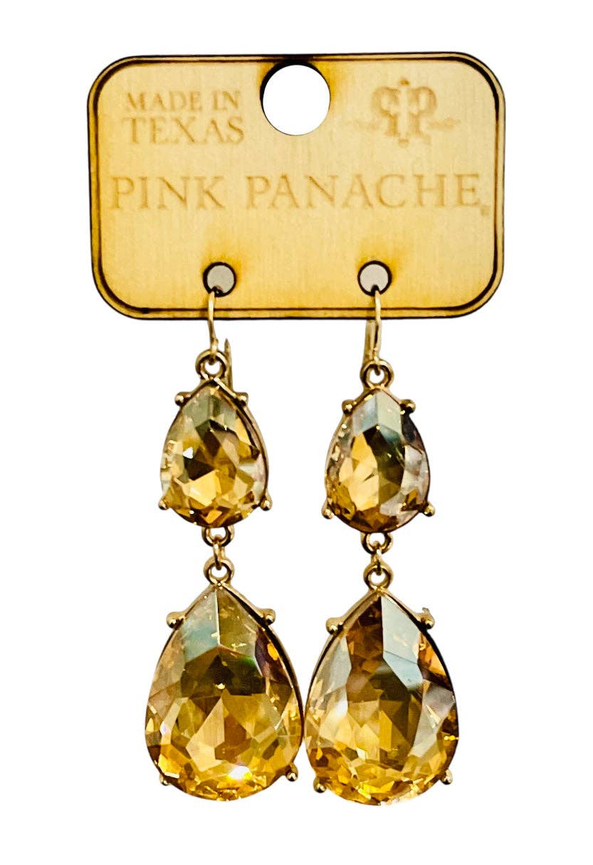 Rhinestone double teardrop earring - LC