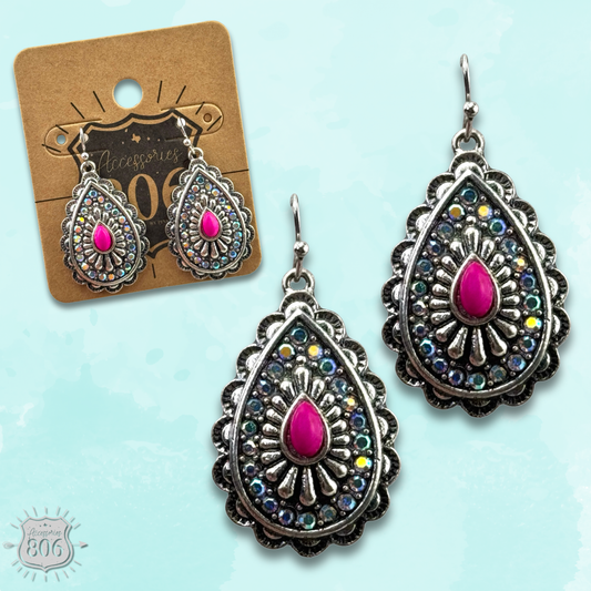 Western teardrop dangle earrings