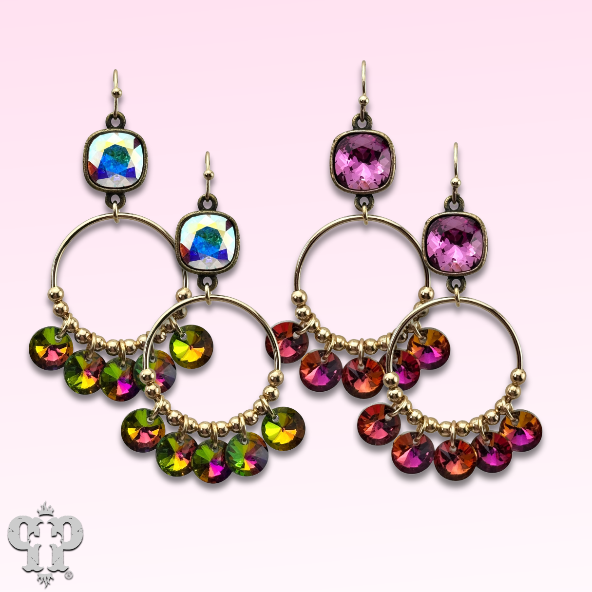 Rhinestone drops earring with Austrian crystal