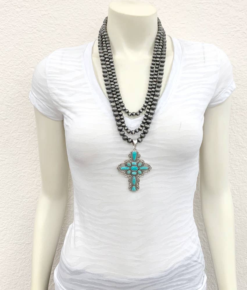 734564, Handmade Navajo Aztec Turquoise Necklace