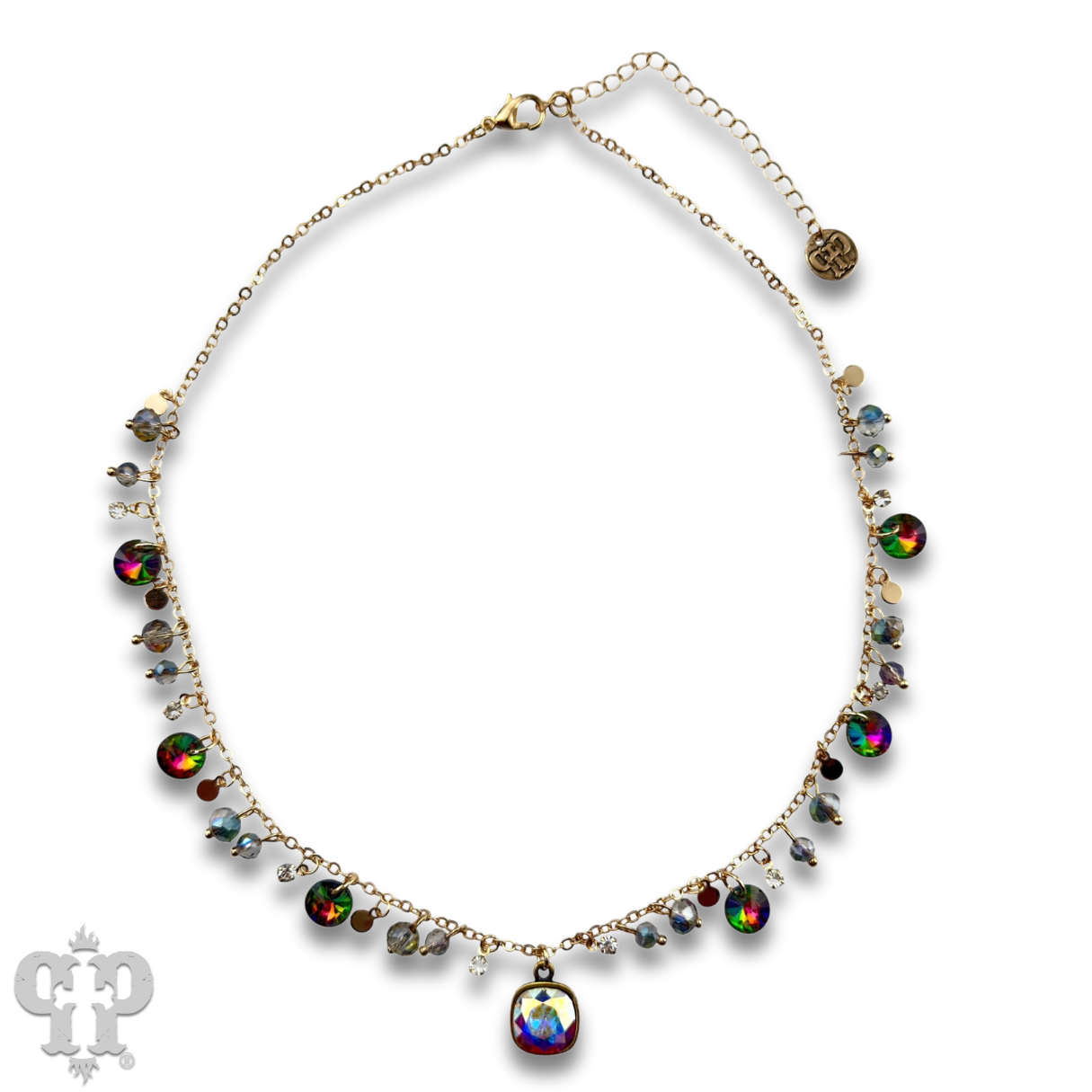 Rhinestone drops necklace with Austrian crystals