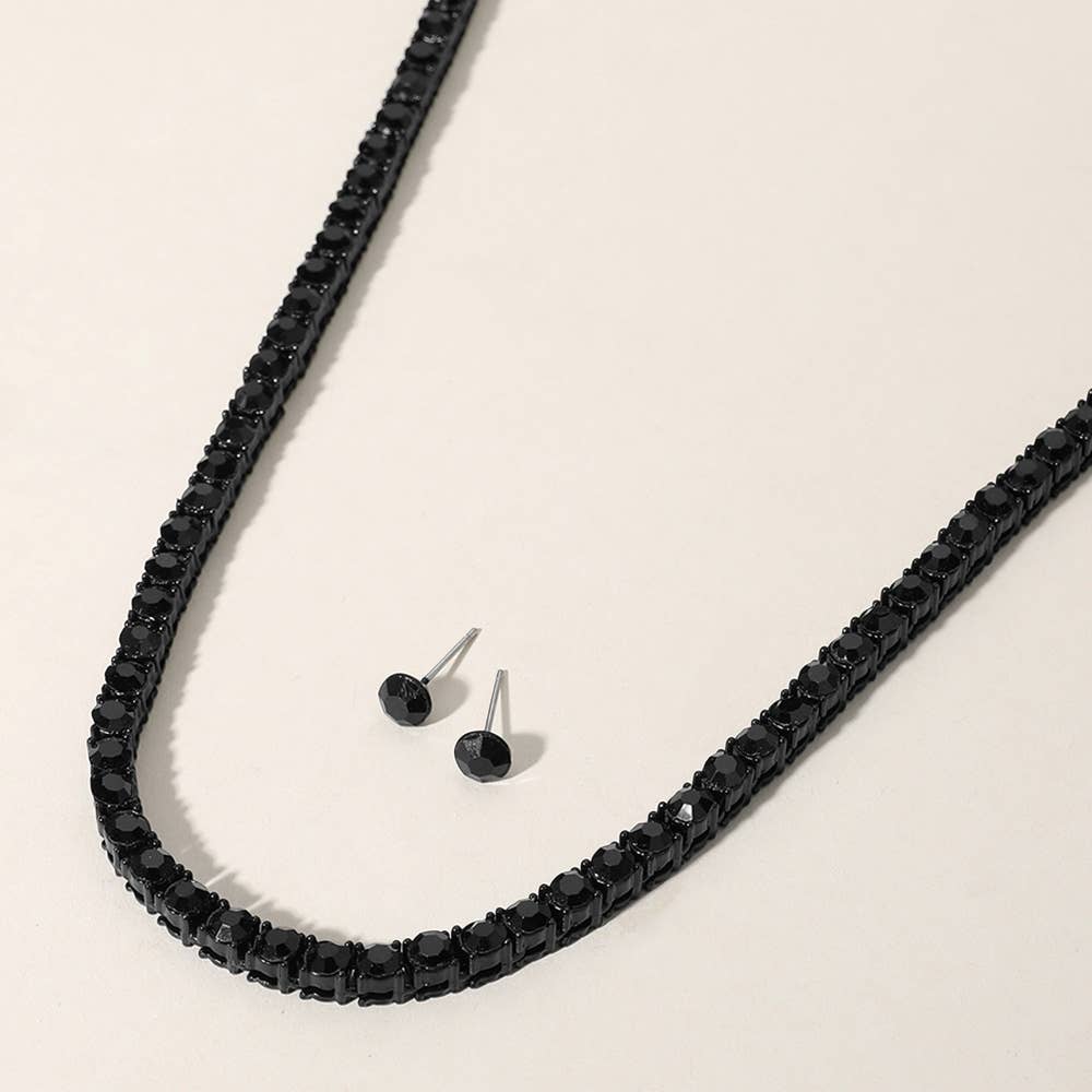 Rhinestone Tennis Chain Necklace