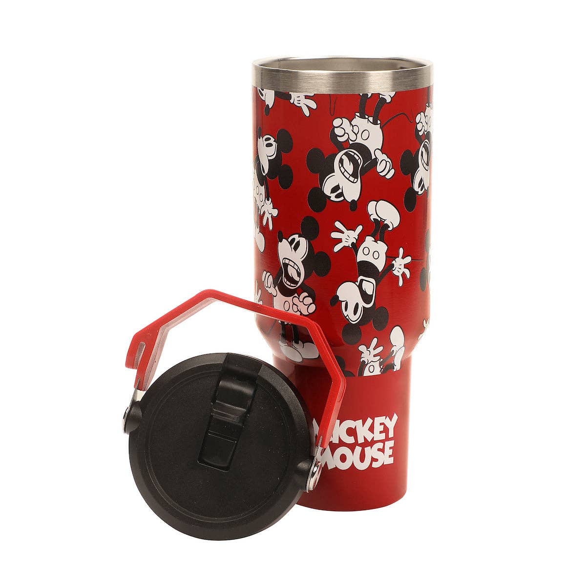 Disney Mickey Mouse All-Over Character Print Red 40 Oz Stainless Steel Water Bottle