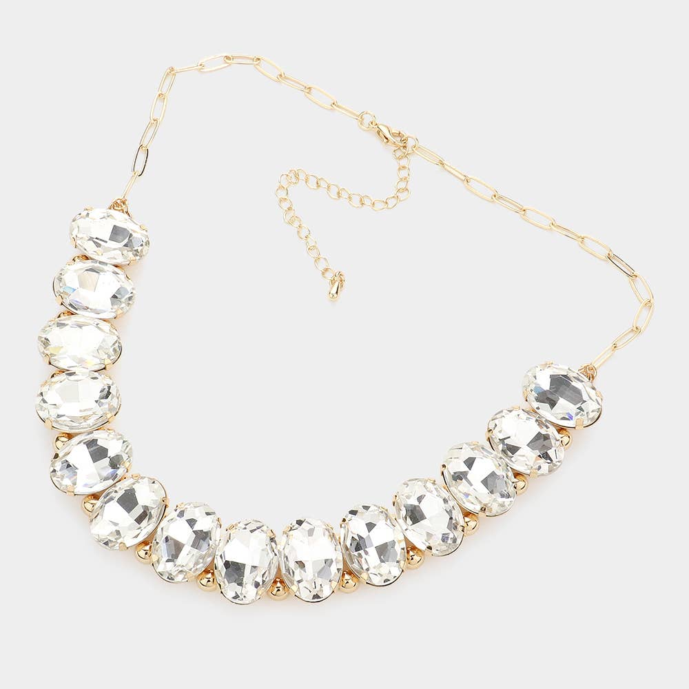 Oval Stone Evening Necklace